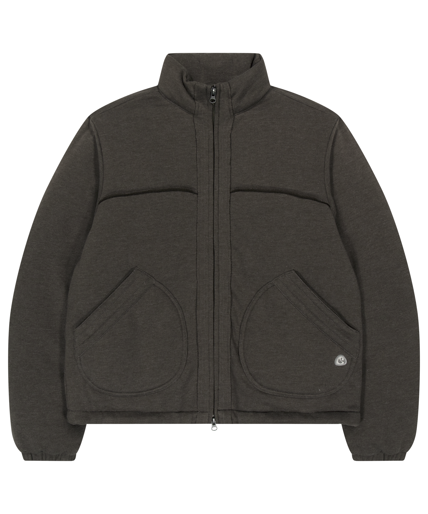 COZY SWEAT DOWN JACKET MELANGE BROWN