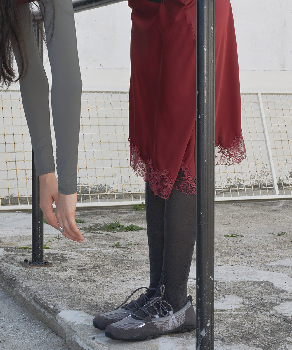 NICOLE WEAVING LACEUP SNEAKERS / 4 Color